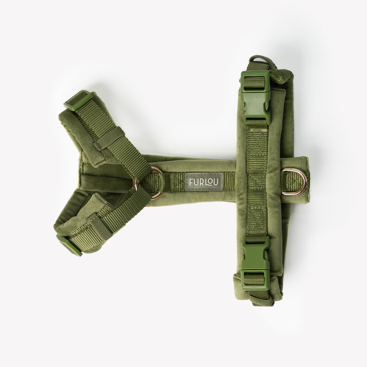Green - Velvet Dog Harness