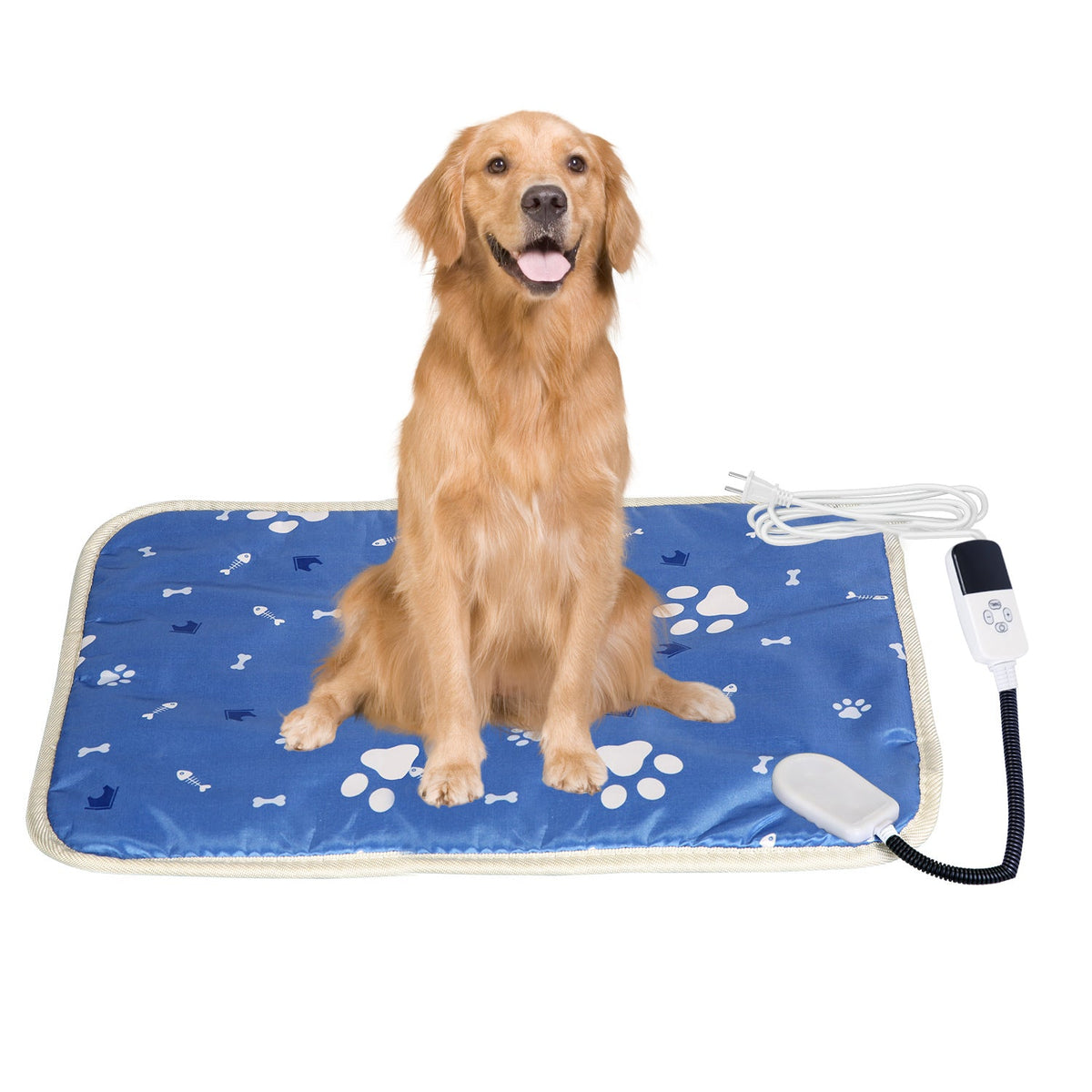 Pet Heating Pad Electric Dog Cat Heating Mat Waterproof Warming Blanket with 9 Heating Levels 4 Timer Setting Constan On Function Chewing-resistant S/