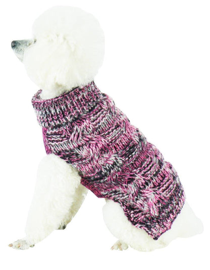 Pet Life ® 'Royal Bark' Heavy Cable Knitted Designer Fashion Dog Sweater