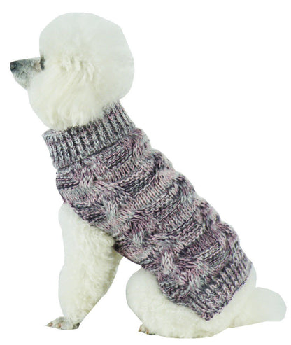 Pet Life ® 'Royal Bark' Heavy Cable Knitted Designer Fashion Dog Sweater